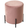 Пуфы и банкетки Пуф для гостиной ФЕЛИКС круглый розовый #15, велюр / черный каркас М-City