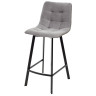 Финальные остатки Полубарный стул CHILLI-QB SQUARE светло-серый #26, велюр / черный каркас (H=66cm) М-City