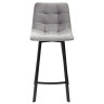 Финальные остатки Полубарный стул CHILLI-QB SQUARE светло-серый #26, велюр / черный каркас (H=66cm) М-City