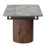 LAGOS 160 стол с керамической столешницей, цвет серый / орех каркас