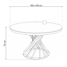 TWIST обеденный стол со стеклянной столешницей, цвет белый, опора хром