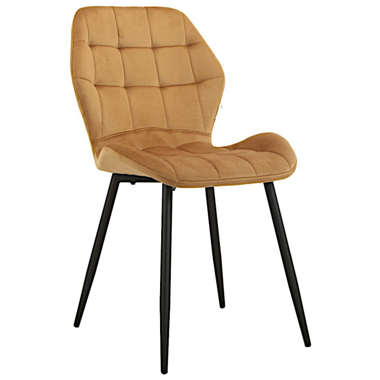 Стулья DC829 Стул мягкий, КЭМЕЛ#G62-06 велюр, каркас металл черный КРУГЛЫЙ