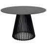 Керамические столы Стол TERNI 120 MATT BLACK MARBLE SOLID CERAMIC Черный мрамор матовый, керамика /Черн.каркас, ®DISAUR