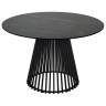 Керамические столы Стол TERNI 120 MATT BLACK MARBLE SOLID CERAMIC Черный мрамор матовый, керамика /Черн.каркас, ®DISAUR