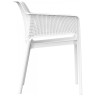 Пластиковый стул с подлокотниками СИРИОН для дома и дачи, цвет белый
