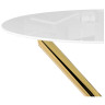 Стеклянные столы Rock 80х75 white / gold
