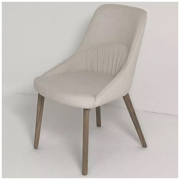 ABI стул с обивкой тканью, цвет светлый латте (MOHAIR-103) / каркас серый дуб, ®DISAUR