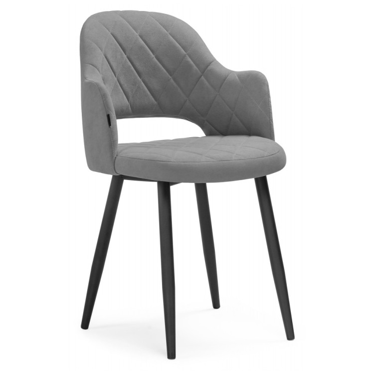 Стул-кресло Гутрид ромбы спереди серый / черный