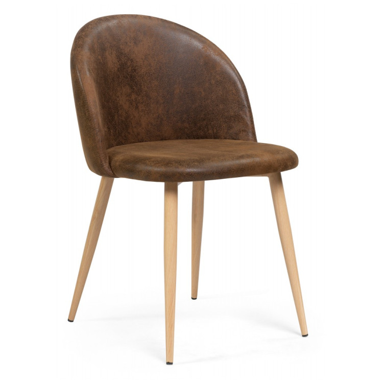 Стулья на металлокаркасе Aldo dark brown / wood