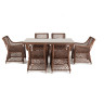 Обеденная группа ЛАТТЕ плетеная, цвет коричневый