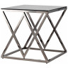 Журнальные столики ИНСИГНИЯ 55*55 нержавеющая сталь темный хром стекло smoke