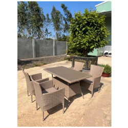 Комплект плетеной мебели AM-196/T196 Beige 4Pcs (4+1)