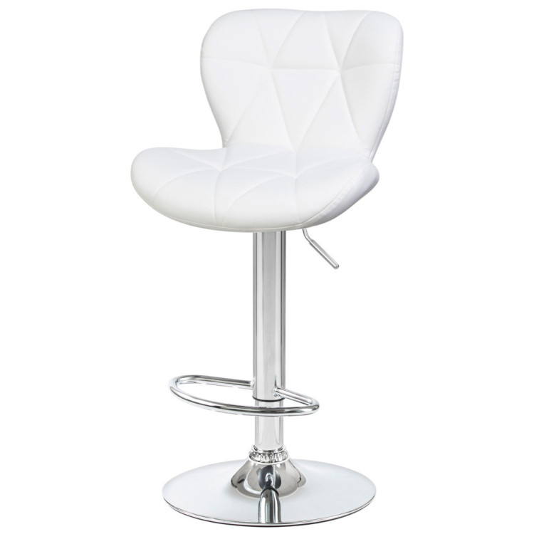 Стул барный DOBRIN BARNY, регулируемый, экокожа, белый, хром