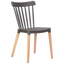 Стул обеденный DOBRIN THEO, ножки светлый бук, цвет темно-серый (GR-04) Стул кухонный