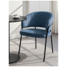 Стул-кресло ЛЕО, обивка велюр синий Brendy Classic Blue 08, каркас металл черный