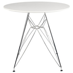 GH-T11 Стол обеденный БЕЛЫЙ D80, столешница МДФ, основание металл обеденный стол с ламинированной столешницей