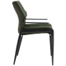 Стул-кресло DC24026 Стул с подлокот, ЗЕЛЕНЫЙ, каркас металл черный КРУГЛЫЙ