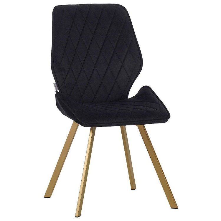 Стулья DC230 Стул мягкий, ГРАФИТ#M420-12 велюр, каркас металл, шампань КВАДРАТ