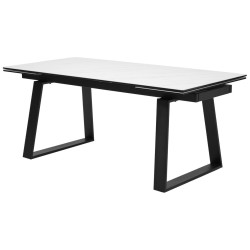 Стол VASTO 180 MARBLES KL-99 Белый мрамор матовый, итальянская керамика/ черный каркас, ®DISAUR