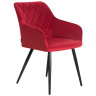 Стул-кресло Набор 2 шт Стул обеденный DOBRIN ROBERT, черные матовые ножки, велюр V108-37 Бордовый
