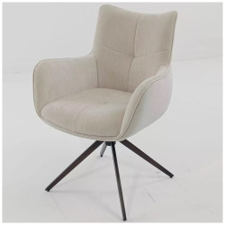 дорогие обеденные стулья с подлокотниками. Стул-кресло PRATO 360 латте (BOSTON-102) / медный брашированный ®DISAUR с подлокотниками