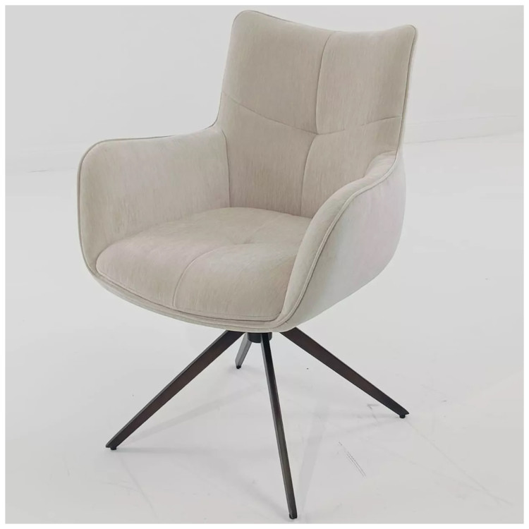 PRATO 360 поворотный стул с возвратом, цвет латте (BOSTON-102) / каркас медный брашированный, ®DISAUR