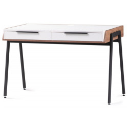 РОКС белый / дуб делано темный / черный Стол письменный