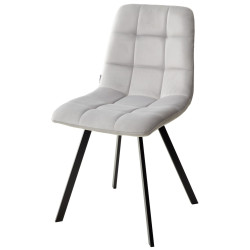 Стул CHILLI SQUARE BLUVEL-03 светло-серый, велюр / черный каркас М-City