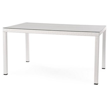 Раскладные и раздвижные столы Плетеный стол MILANO 150 см белый