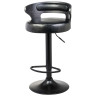 DOBRIN FRED BLACK полубарный стул с регулировкой высоты на черной опоре