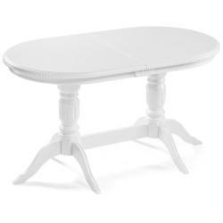 Эритрин белый / белый деревянный обеденный стол