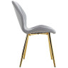 Стулья DC825 Стул мягкий, СЕРО-ГОЛУБОЙ#G62-85 велюр, каркас металл золото КРУГЛЫЙ
