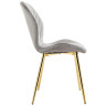 Стулья DC828 Стул мягкий, ТЕМНО-СЕРЫЙ#G62-40 велюр, каркас металл золото КРУГЛЫЙ