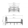 Кровать металлическая двуспальная МОРИКА 180х200 черная