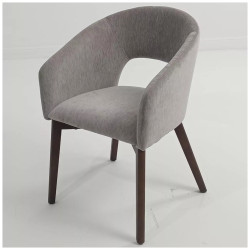 дорогие обеденные стулья с подлокотниками. Стул-кресло THOMAS серый (BOSTON-151) / орех  ®DISAUR с подлокотниками