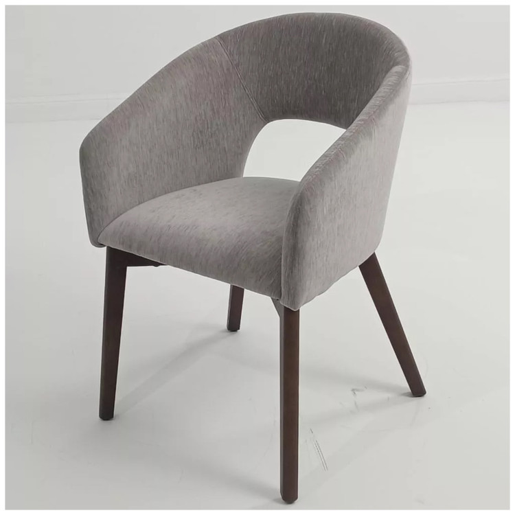 THOMAS стул с обивкой тканью, цвет серый (BOSTON-151)  / каркас орех, ®DISAUR