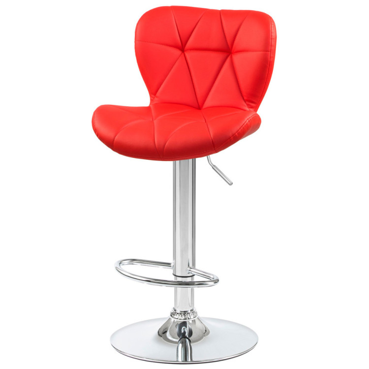 Стул барный DOBRIN BARNY, регулируемый, экокожа, красный, хром