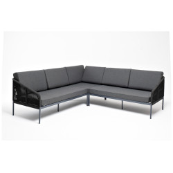 "Канны" угловой модульный диван из роупа (веревки), цвет темно-серый