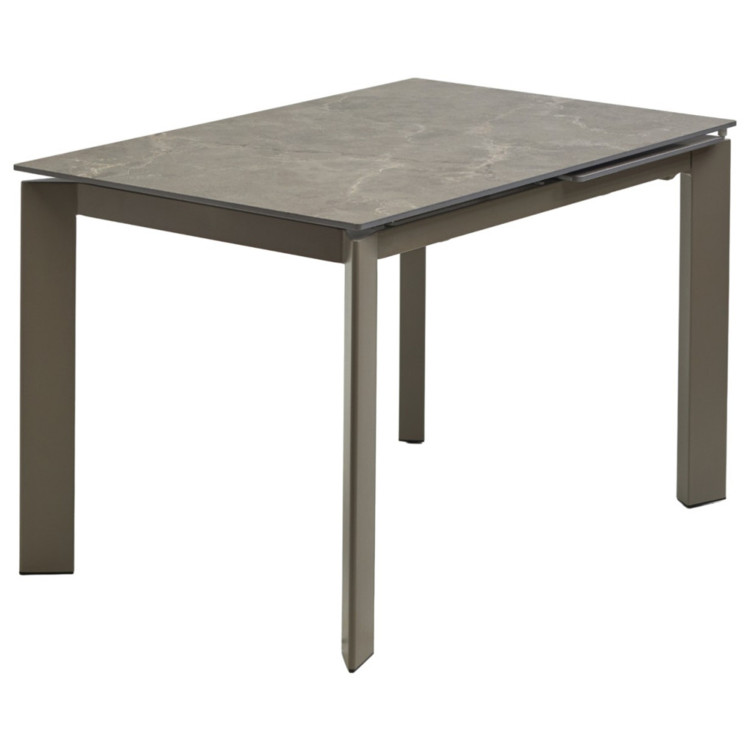 Стол обеденный CORNER 120 раздвижной, столешница керамическая MATT LATTE STONE SOLID CERAMIC, каркас TAUPE, DISAUR