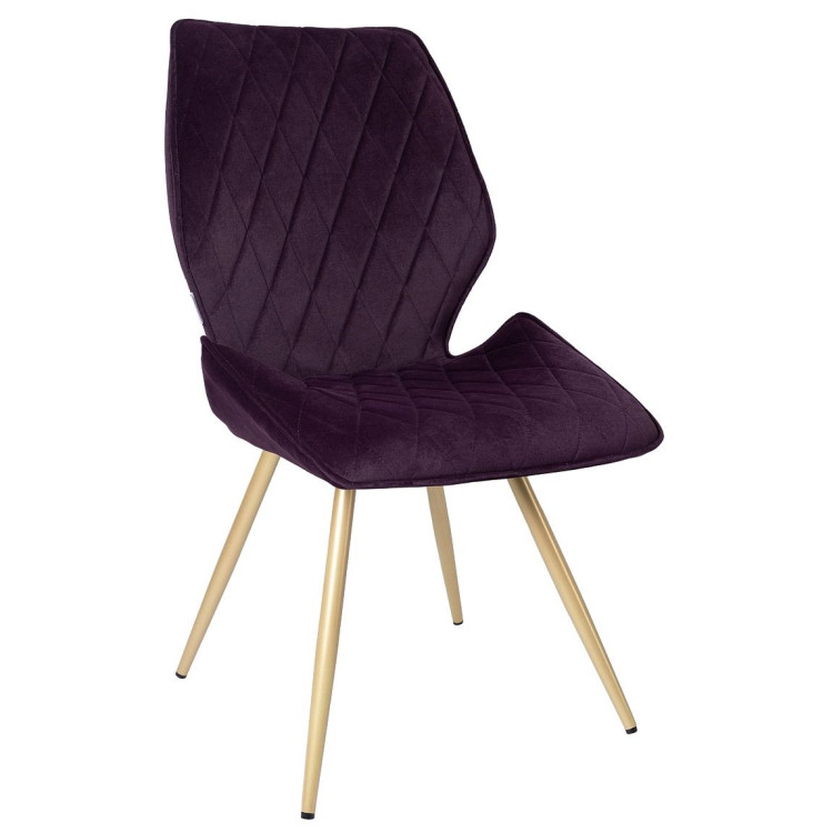 Стулья DC231 Стул мягкий поворотный 180, БРУСНИЧНЫЙ#M420-26 велюр, каркас металл, шампань КРУГЛЫЙ