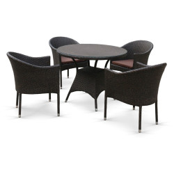 Комплект мебели из иск. ротанга T197ANS/Y350A-W53 Brown (4+1)