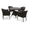 Мебель для летнего кафе Комплект мебели из иск. ротанга T197ANS/Y350A-W53 Brown (4+1)