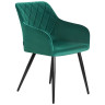 Стул-кресло Набор 2 шт Стул обеденный DOBRIN ROBERT, черные матовые ножки, велюр V108-64 Зелёный
