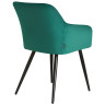 Стул-кресло Набор 2 шт Стул обеденный DOBRIN ROBERT, черные матовые ножки, велюр V108-64 Зелёный