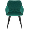 Стул-кресло Набор 2 шт Стул обеденный DOBRIN ROBERT, черные матовые ножки, велюр V108-64 Зелёный