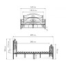 Кровать металлическая двуспальная МОРИКА 160х200 черная