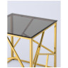 Журнальные столики 55*55 АРТ ДЕКО золото стекло smoke, каркас нержавеющая сталь