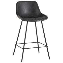 Texas мягкая обивка из экокожи, цвет серый, ножки черные металл