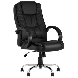 TopChairs Atlant офисное черное обивка экокожа, механизм качания Top Gun