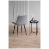 СЕДА стул с обивкой тканью велюр, цвет светло-серый / каркас черный